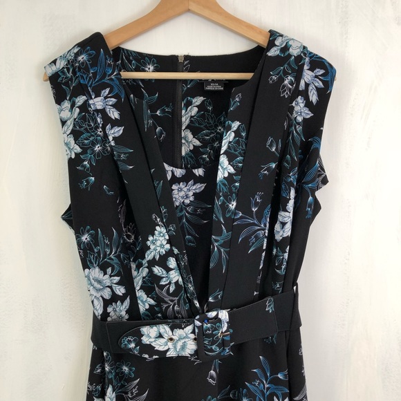 City Chic Electric Bouquet Belted Midi Dress 14 95 - Picture 4 of 7